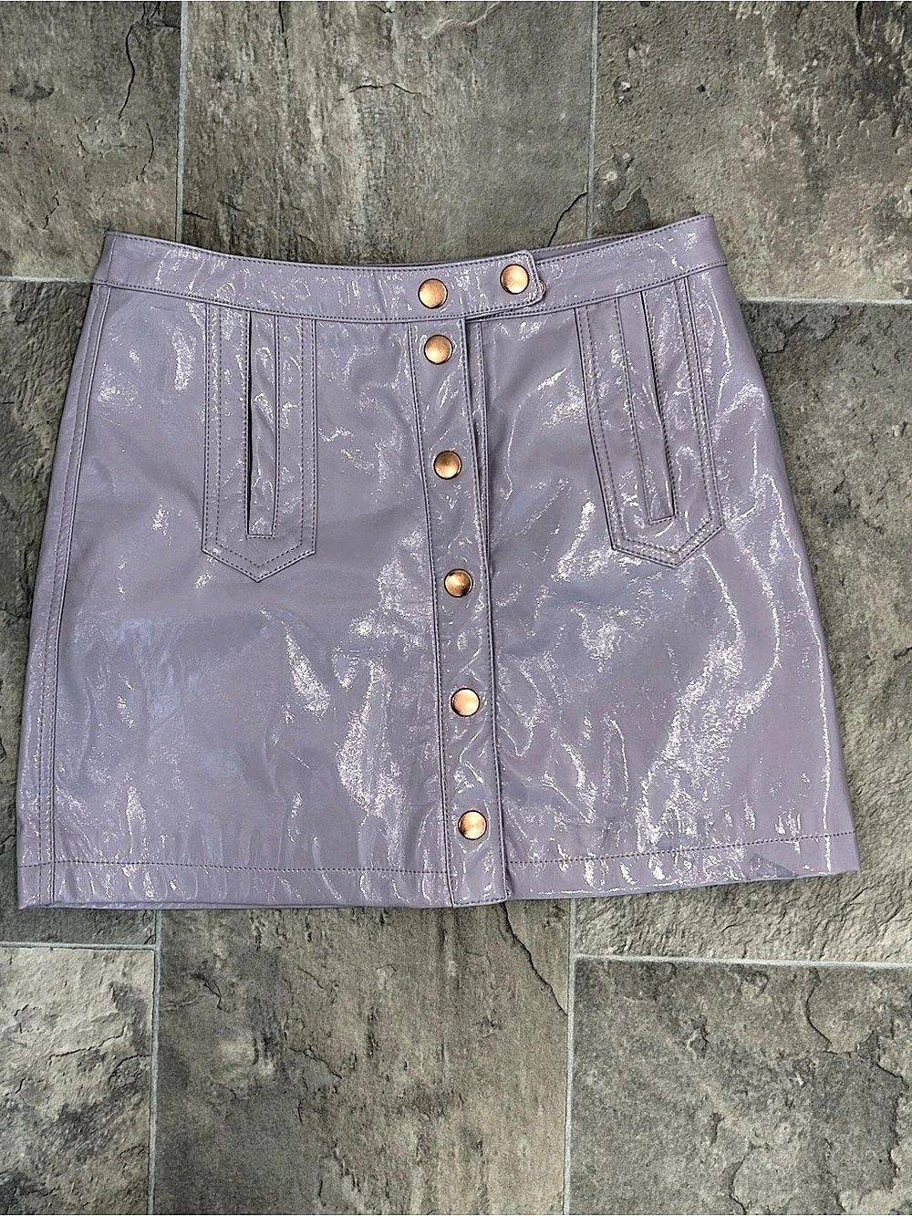 Purple Patent Mini Skirt